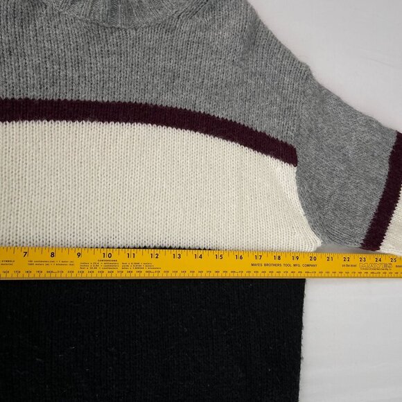 Rebecca Minkoff Liliana Striped Colorblock Long Sleeve‎ Boxy Fit Sweater Women M - Picture 11 of 14